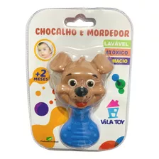 Mordedor Chocalho Cachorro Barulho Macio Bebe Azul Menino