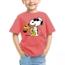 Camiseta Camisa Infantil Snoopy Saxofone Música 100% Algodão