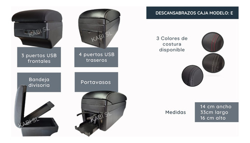 Descansabrazos Para Renault Oroch C/7 Usb Robusto Foto 9