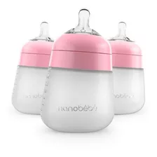 Nanobébé Biberón De Silicona Anti-cólicos 270ml/9oz 0m+ 3pz