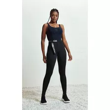 Calça Legging Skinny Faixa Logo Maria Gueixa Preta Academia 