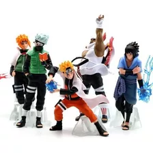 Kit De Coleção 5 Bonecos Naruto Uzumaki Kakashi Minato Sasuk