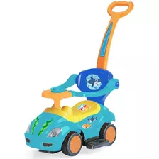 Carrinho De Passeio Mega Car Tubarão Azul 4258/3 - Xplast Cor Azul E Amarelo