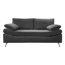 Sillon Sofa 2 Cuerpos Premium En Chenille Patas Cromadas