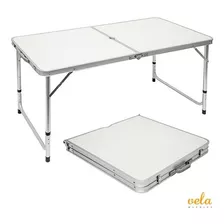 Mesa Plegable Portatil De Aluminio Armable Ajustable Camping