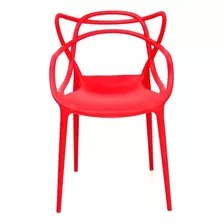 Cadeira De Jantar Top Chairs Top Chairs Allegra, Estrutura De Cor Vermelho, 4 Unidades