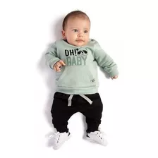 Roupa De Bebê Menino Conjunto Moletom Blusa E Calça 