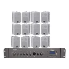 Amplificador Nca Pw350 6 Canais 180w Setorizado + 12caixas