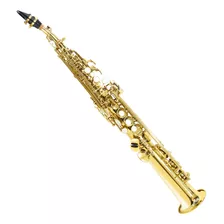 Saxofone Soprano Reto Bb Sib Bemol Laqueado Com Case