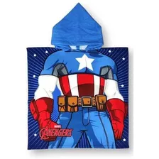 Toalla Poncho Capucha Niño Capitán América Avengers Marvel