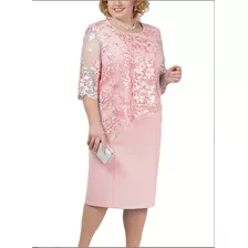 Vestido Evangélico Senhora Cristã Idosa Mãe Festa Plus Size 