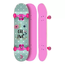 Skate Montado Pro Cisco Fem Flowers Truck/roda/lixa Rosa 8 