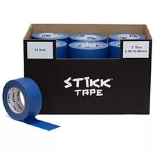 Caja De 24 Rollos 2 X 60y Stikk Azul Pintores Pintores Pape