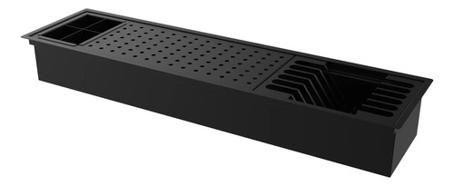 Escorredor De Embutir / Sobrepor Calha Inox Úmida Preto 75cm Preto