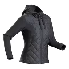 Cortaviento Trekking Cálido Nh500 Hybrido Mujer Negro