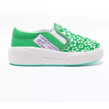 Zapatilla Pancha Flo Toy Verde (talle 20 Al 26) Art 3310fve