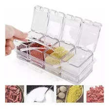 Set 4 Condimenteros Recipiente Especies Cocina Transparente