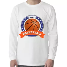 Playera Manga Larga Balón Basquetbol - Basketball - Deportes