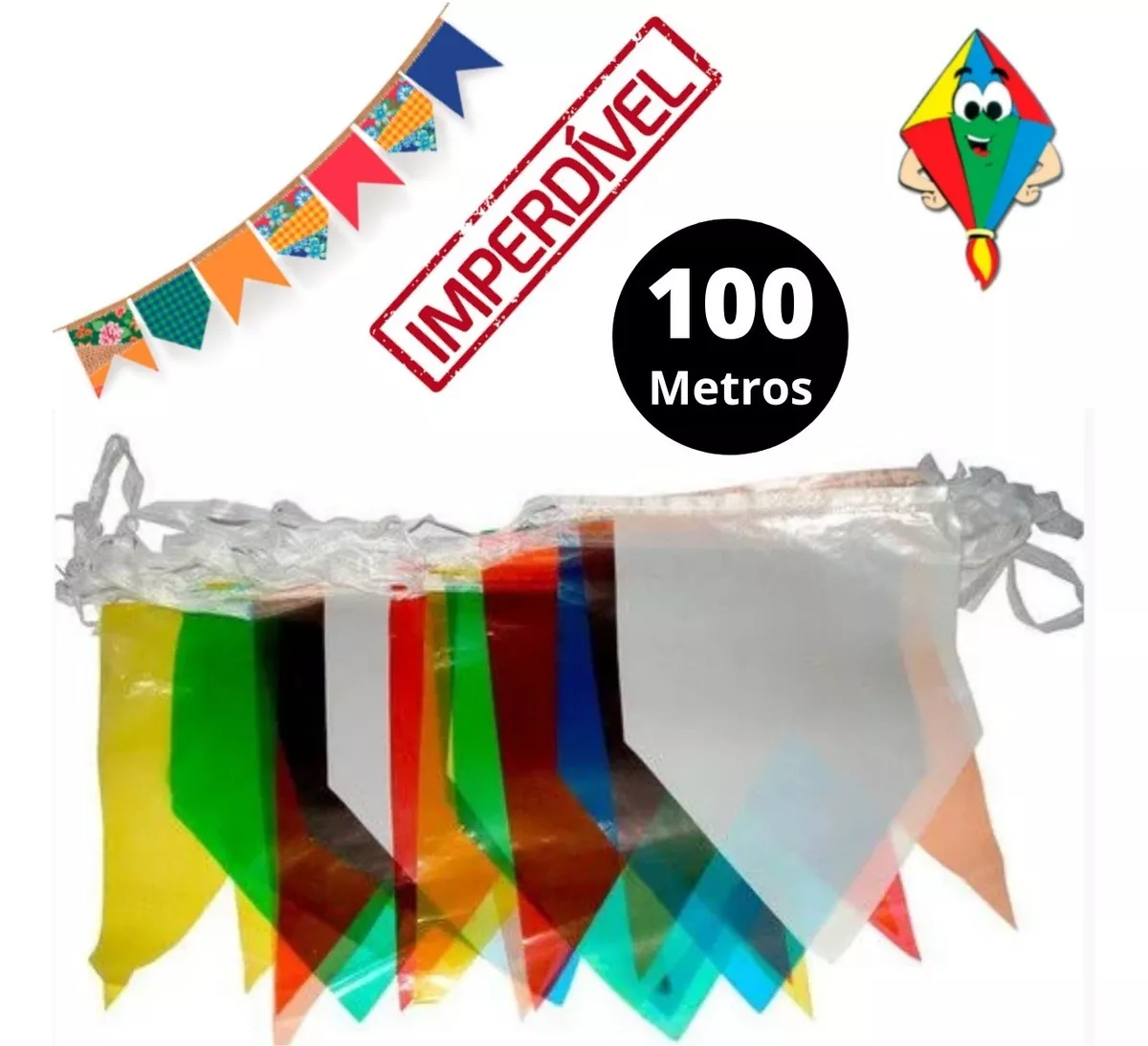  100 Metros De Bandeirinhas Festa Junina Plástico Atacado