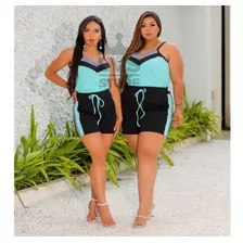 Conjunto Feminino Plus Size Short Feminino Blusa Feminina