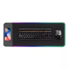 Mouse Pad Led Rgb Gamer Xxl C/cargador Inalambrico Qi 