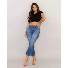 Calça Jeans Feminina Cropped Flare 18001 Clara Consciência R