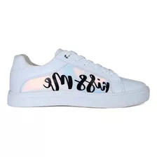 Tenis Sneakers Mujer Casuales Suela Antiderrapante Blanco 01