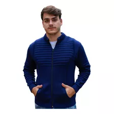 Casaco Suéter Masculino Lã Com Zíper Trico Blusa De Frio