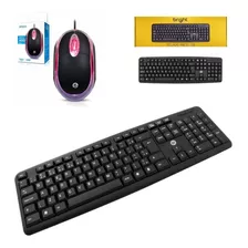 Kit Teclado E Mouse Basico Com Fio Usb Qualidade Original Nf