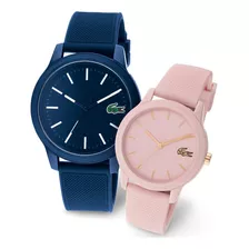 Set De 2 Relojes Lacoste Para Pareja 2070008 Rosa Y Azul