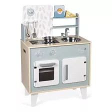 Janod Retro Plume Mint 30 Cocina De Madera Con 5 Accesorios 