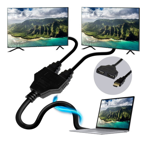Cable Duplicador Splitter Hdmi Macho A Doble Hdmi Hembra