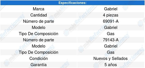 Kit 4 Amortiguadores Volkswagen Passat V6 3.6l 05-10 Gabriel Foto 4