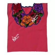 Blusa Niña Artesanal Mexicana Bordado Chiapas 