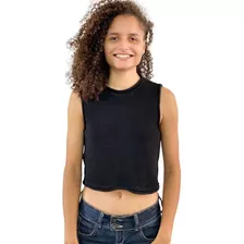 Blusa Gola Alta Sem Manga Canelado Tricot Trico Perfeito 262