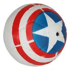 Pelota Fútbol Nº 2 Pvc Capitan América - Turby Toy Color Blanco