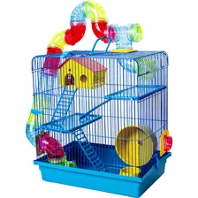 Gaiola Hamster Roedores 3 Andares Play Ground Tubos Completa