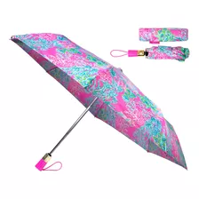 Lilly Pulitzer Paraguas De Viaje Compacto, Lindo Paraguas C.