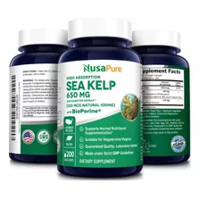 Sea Kelp Yodo De Algas Marinas Ultra Concentrado 650mg X200u