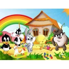 Painel Decorativo De Festa Looney Tunes Baby #03 120x80