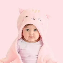 Cobertor Bebê Manta De Microfibra Com Capuz Super Macio Cor Rosa