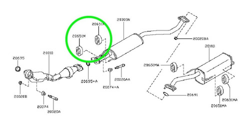 Kit De 2 Soportes Para Silenciador / Escape Nissan Tiida Foto 2