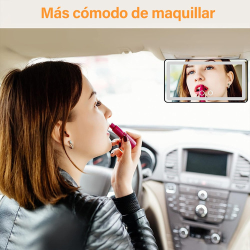 Espejo De Maquillaje De Visera De Coche Con Luz, Recargable Foto 6