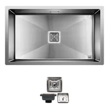 Cuba Quadrada Inox 304 Cozinha Pia Gourmet 75x45 Premium