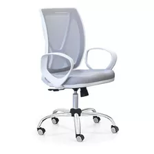 Silla Operativa Diseño Alma Blanca Base Cromada Envío Gratis