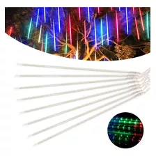 Cascata 8 Tubos Queda Pisca Pisca Chuva Gelo 50cm Luz Rgb