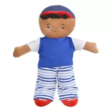 Boneco Pano Infantil João Negro Antialérgico Macia E Lavável