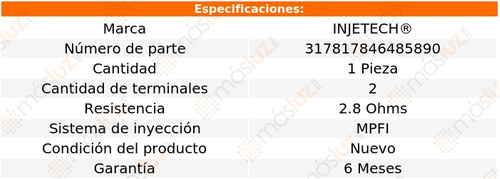 1) Inyector Combustible Chevy Pickup L4 1.6l 99/03 Injetech Foto 4