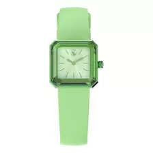 Reloj De Cristal Swarovski Lucent Con Cristales Verdes Y Ros