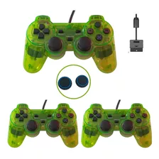 Kit Controle Ps2 Colorido Transparente Joystick 2 Unidades